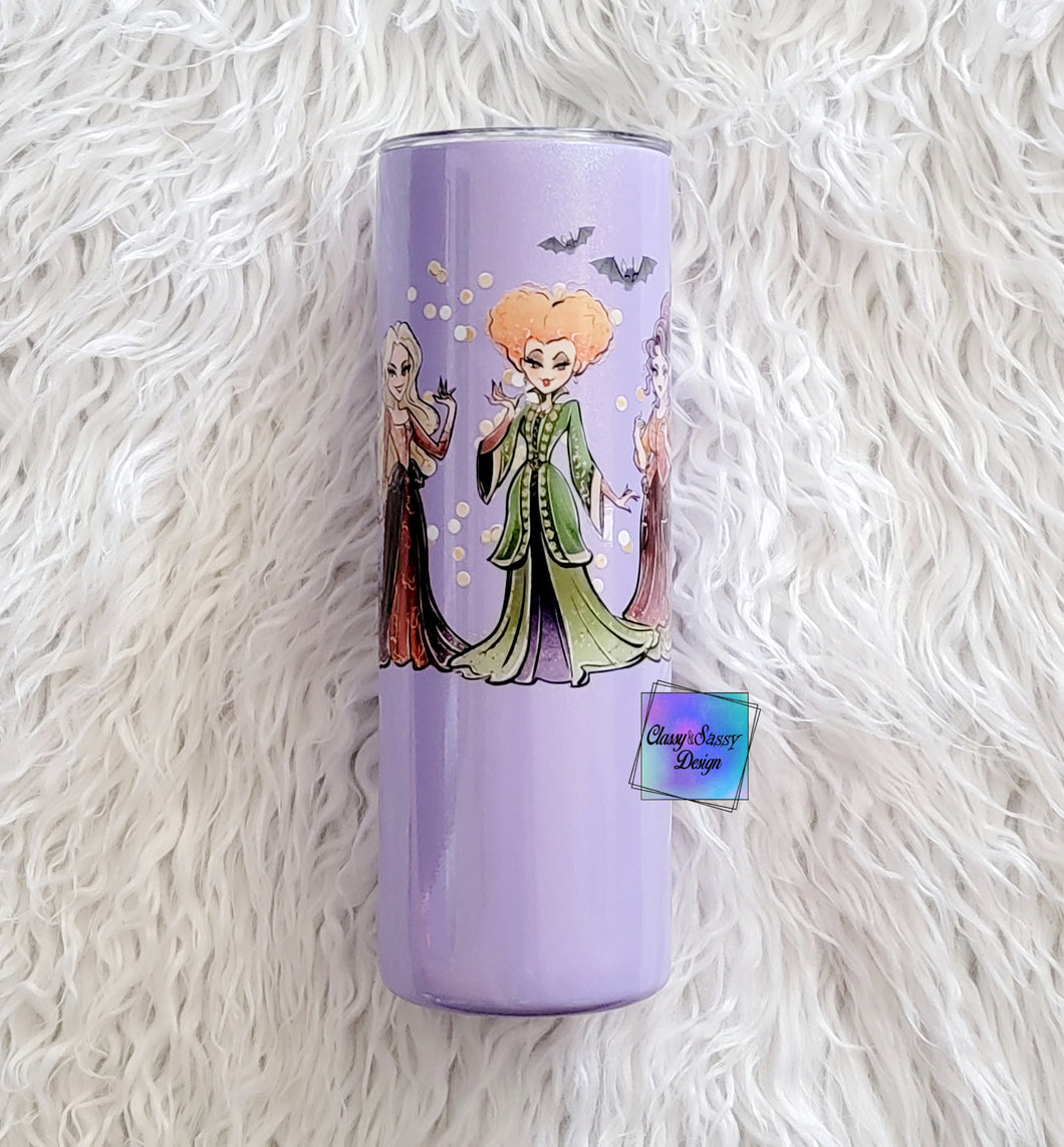 RTS Witchy Sisters Purple Shimmer Tumbler