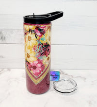 Load image into Gallery viewer, RTS Maroon &amp; Gold Flowers Tumbler

