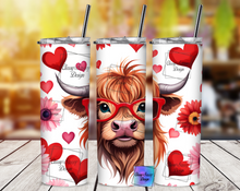 Load image into Gallery viewer, MTO Cow with Hearts Tumbler

