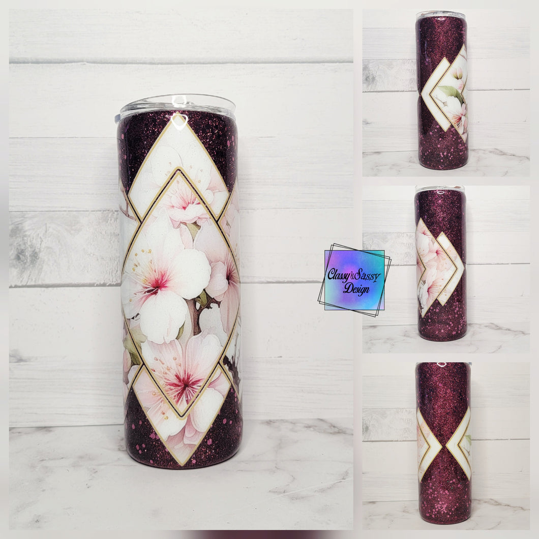 RTS 20oz Floral Diamond Tumbler