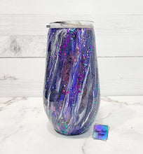 Load image into Gallery viewer, MTO Purple Glitter Milkyway Wine Tumbler
