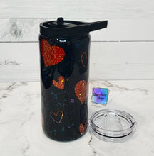 Load image into Gallery viewer, RTS Black Red Heart Duo Lid Tumbler
