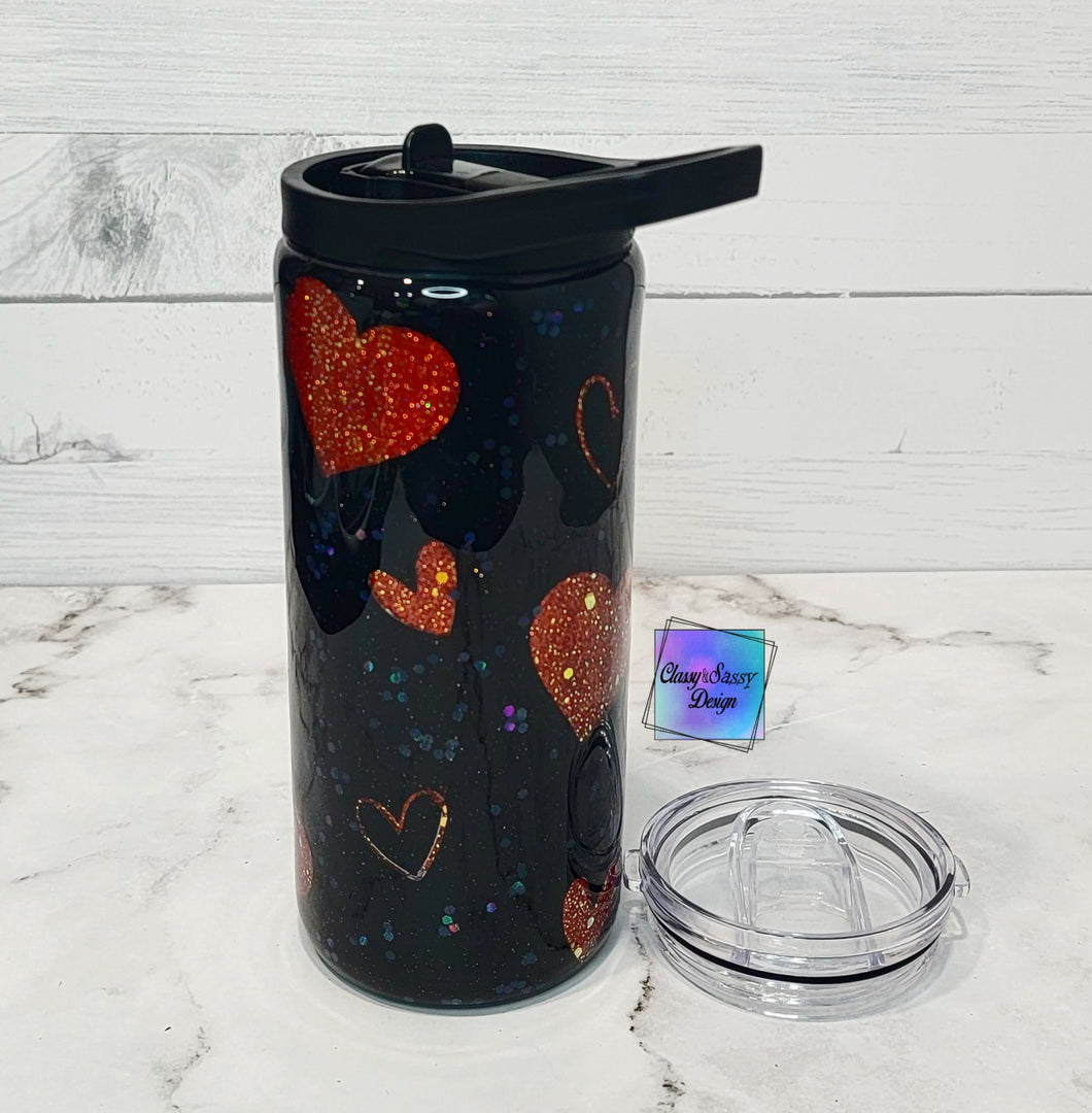 RTS Black Red Heart Duo Lid Tumbler