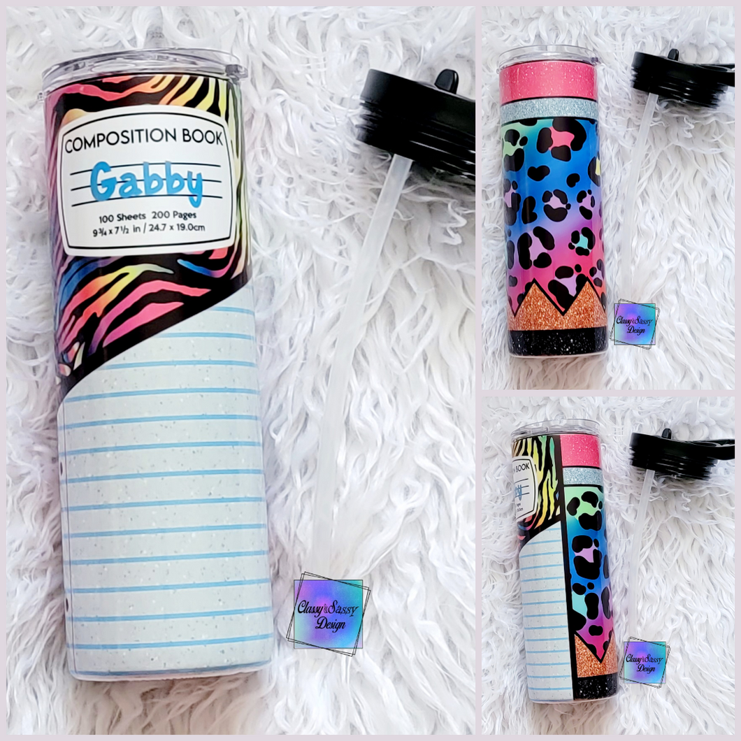 MTO Sublimation Rainbow Composition Pencil Tumbler