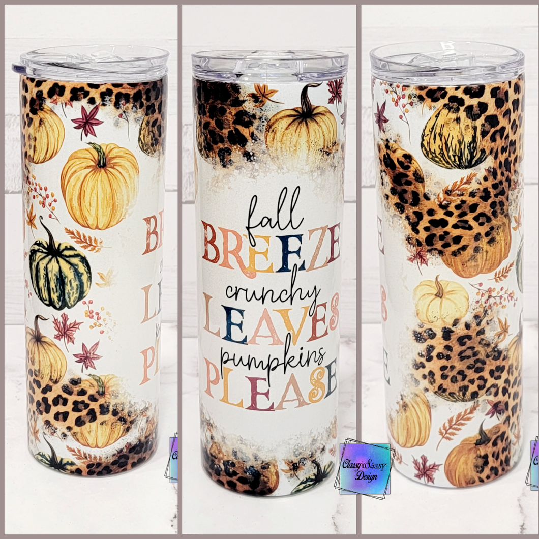 MTO Sublimation Fall Breeze Quote Tumbler