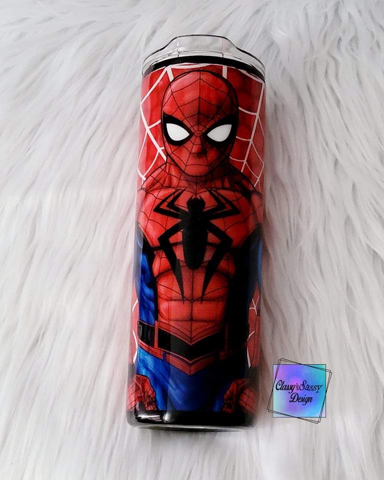MTO Sublimation Red Blue Spider Tumbler