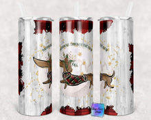 Load image into Gallery viewer, MTO Sublimation Daschund Through the Snow Tumbler
